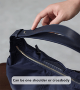 Lightweight Nylon Matching Genuine Leather Crossbody Bag High Quality Single Shoulder Bags Fashion Pleated Messenger Purses