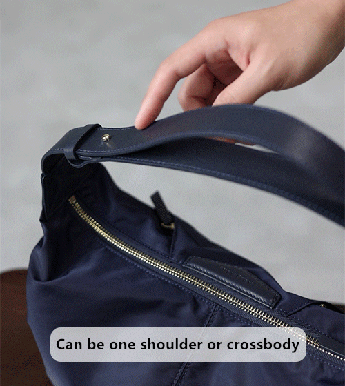 Lightweight Nylon Matching Genuine Leather Crossbody Bag High Quality Single Shoulder Bags Fashion Pleated Messenger Purses