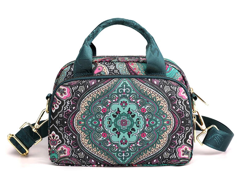 Women's Floral Nylon Crossbody Shoulder Bag