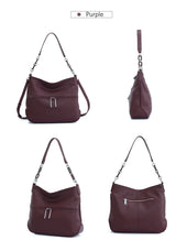 Zency Soft Cowhide Leather Winter Women's Shoulder Bag Casual Commuter High Capacity Female Crossbody Handbag Vintage Shopper