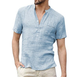 Men's Cotton Linen Short Sleeve T-Shirt