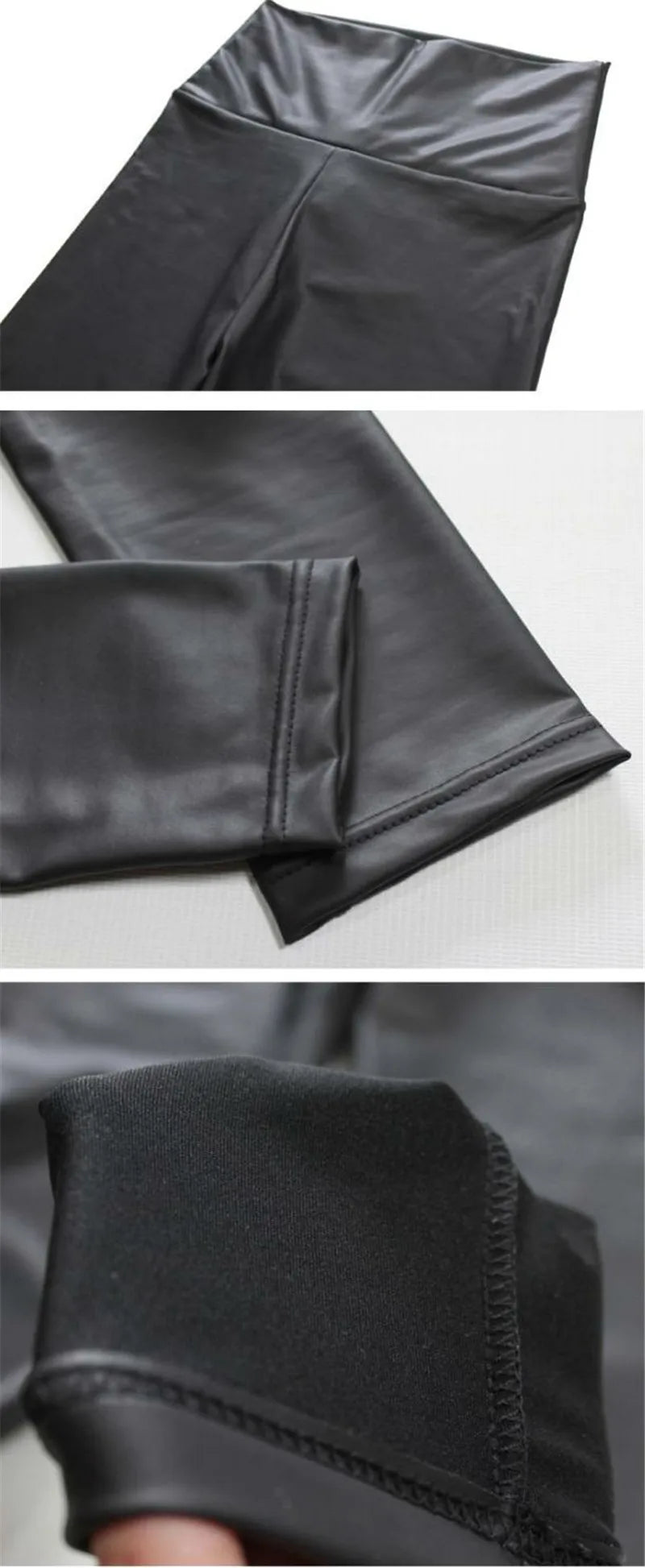 Trendy High-Waist Faux Leather Leggings