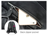 Zency Stylish White Black Genuine Leather Women Backpack A++ Quality Anti-theft Large Capacity Knapsack Travel Designer Rucksack