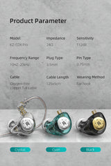 KZ EDX Pro Wired In-Ear Monitor Earphones | HiFi