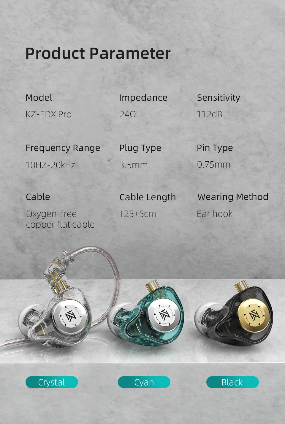 KZ EDX Pro Wired In-Ear Monitor Earphones | HiFi