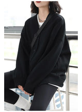 Women's Relaxed V-Neck Cotton-Blend Cardigan