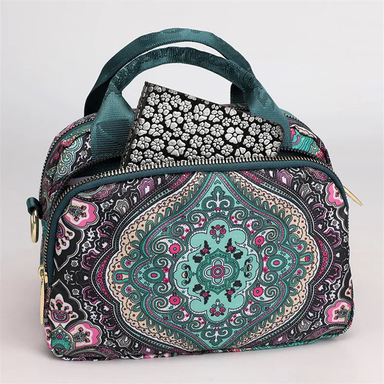 Women's Floral Nylon Crossbody Shoulder Bag