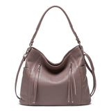 ZENCY New Handbag Luxury Genuine Leather Bag for Women Shoulder Tote Crossbody Double Zipper Pocket Charming Red Hobo Bag