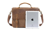 Vintage Leather + Canvas men briefcase Business bag Portfolio men office bag male canvas briefcase attache case document tote