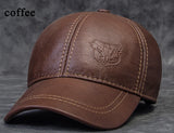 Men's Genuine Leather Baseball Cap | Eagle Print