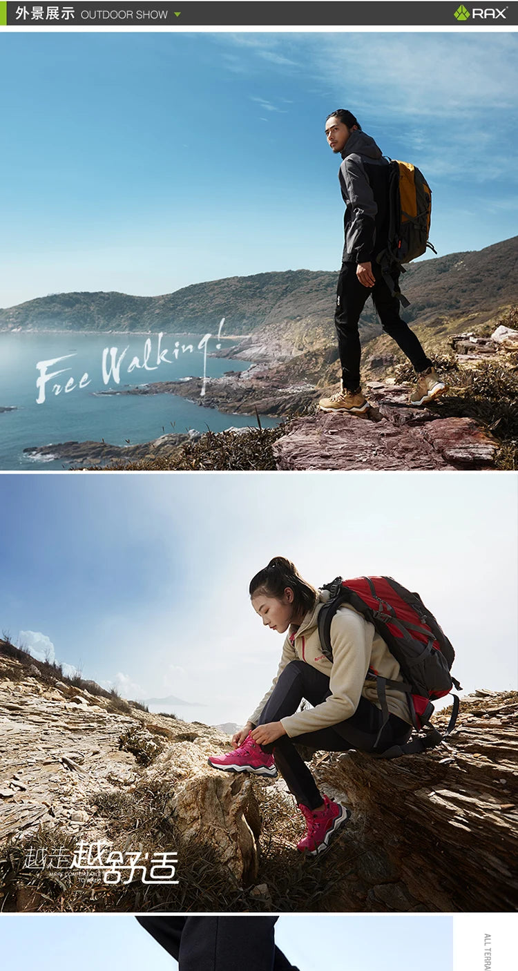 Rax Men Hiking Shoes Waterproof Outdoor Sports Sneakers for Men Trekking Shoes Lightweight Mountain Climbing Shoes Men Antislip