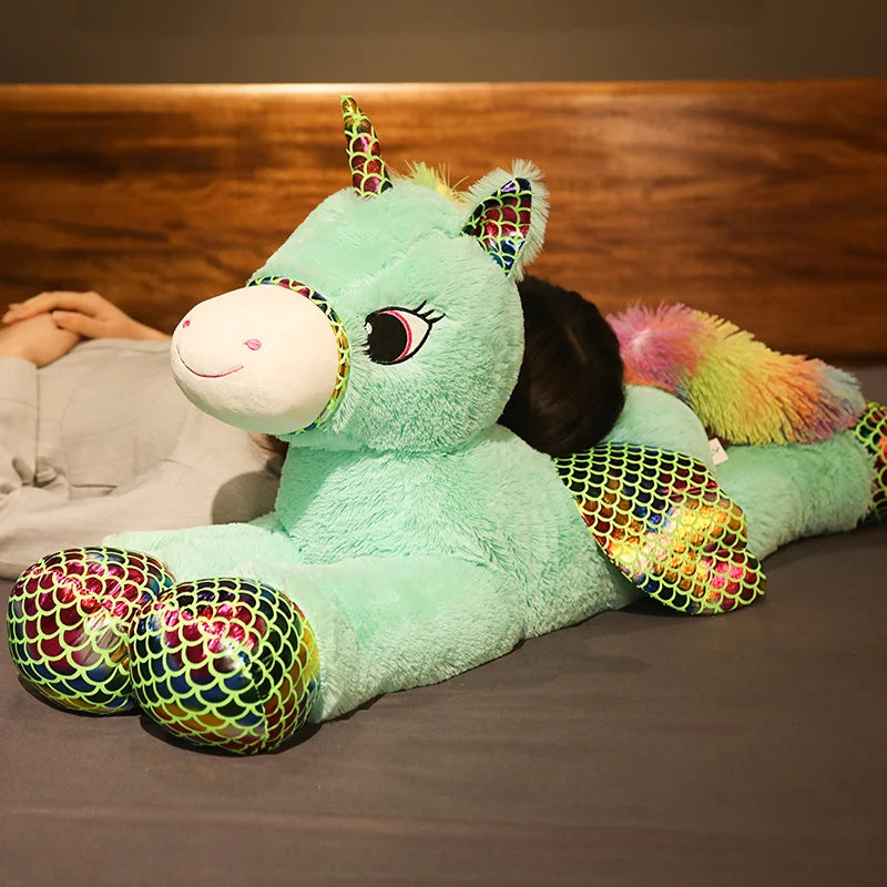 New Arrive High Quality 90-120CM Horse Plush Toys Stuffed Animal Doll Boys Girls  Birthday Gift Home Shop Decor Triver