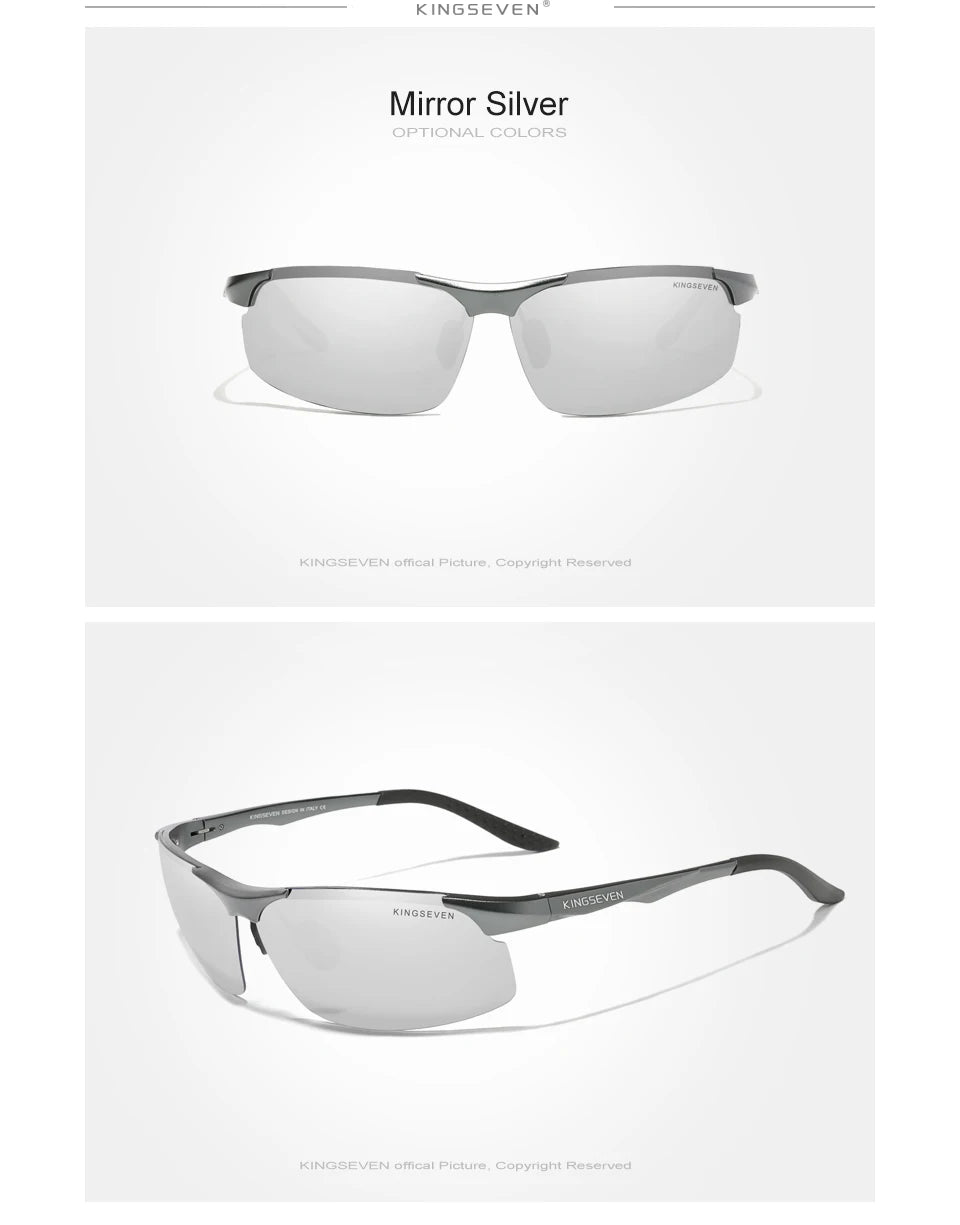 Genuine KINGSEVEN Polarized Men Aluminum Sunglasses Driving Mirror Lens Male Sun Glasses Aviation Women For Men Eyewear 9126
