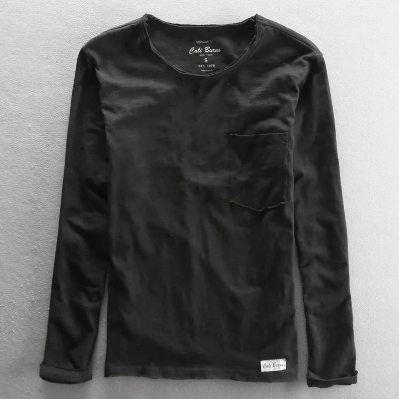 Men's Vintage Bamboo Cotton Long Sleeve Tee