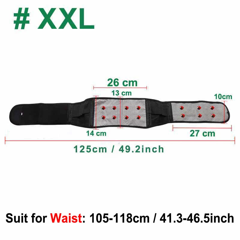 ComfortFit Adjustable Tourmaline Back Support & Lumbar Brace