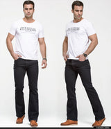Men's Stretch Bootcut Jeans | Slim Flare Denim Trousers