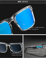 KDEAM Men's Polarized Sunglasses Fishing Lifestyles Mirrored Color Blocking Sun Glasses Women Legend Square Sunglass With Box