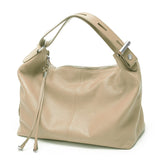 Zency 100% Genuine Leather Large Women Top Handle Shoulder Bag Tote Handbag Purse Black Leather Hobo Bag Underarm Zipper Bags