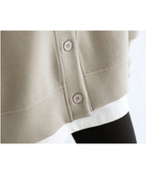 Women's Relaxed V-Neck Cotton-Blend Cardigan