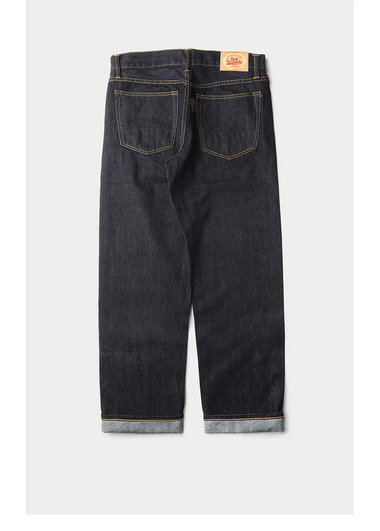 RedTornado 14oz Raw Indigo Selvedge Jeans – High Waist Loose Fit