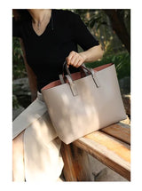JAZZQ Reversible Genuine Leather Tote | First-Layer Cowhide