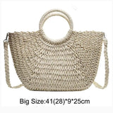 Women's Handmade Straw Tote Bag – Bohemian Beach Weave