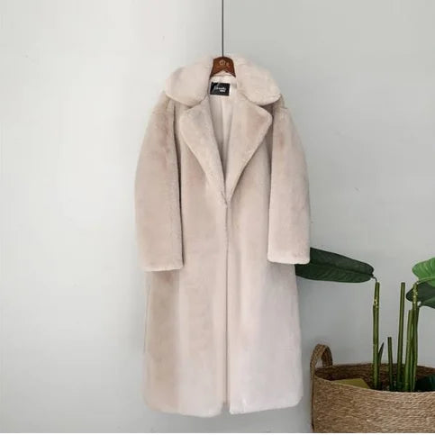 Luxury Faux Rabbit Fur Winter Overcoat