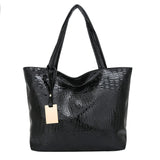 Women's Croc-Effect PU Leather Tote Bag