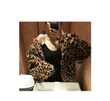 Women's Leopard Print Faux Fur Jacket