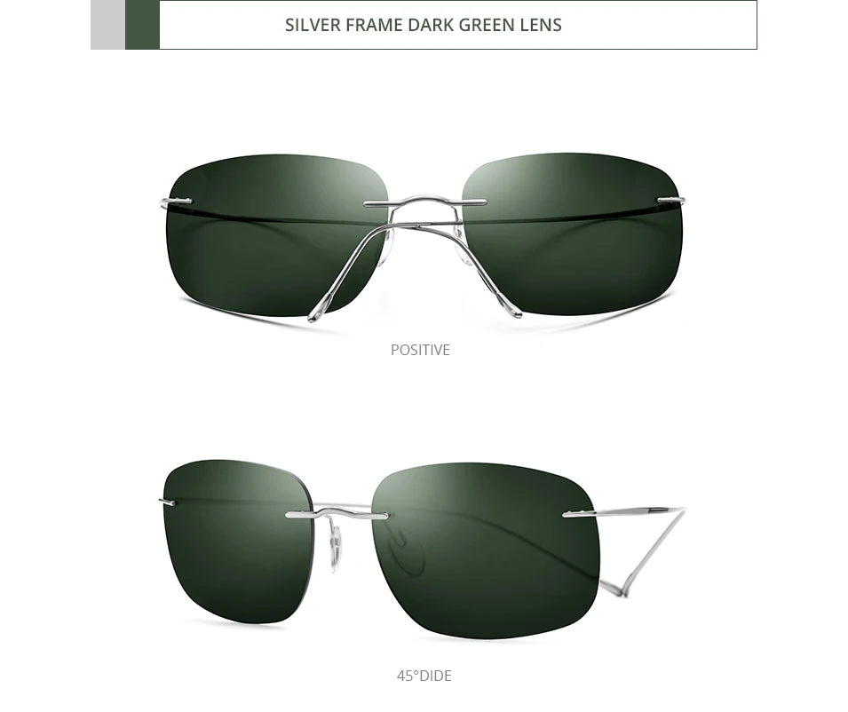 FONEX Titanium Rimless Polarized Sunglasses – Ultralight