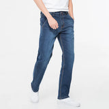 42 44 46 48 large size men's loose denim jeans autumn and winter brand clothing high quality anti-theft zipper pocket jeans