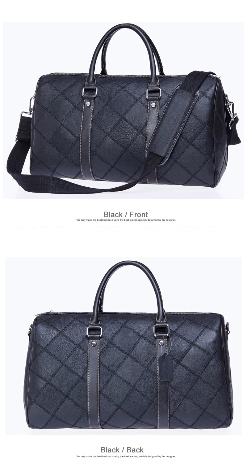 WESTAL Men's Travel Bags Hand Luggage Genuine Leather Duffle Bags Leather Luggage Travel Bag Suitcases Handbags big/Weekend Bag