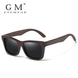 GM Retro Fashion Bamboo Wood Polarized Sunglasses Driving Square Style SunGlasses Male Goggle Cat.3 Women Men Brand Designer