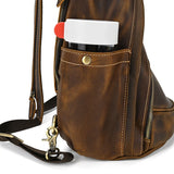 Single Shoulder Bagpack Genuine Leather Chest Bag Outdoor Riding Bag Chest Packs For Biker Men Male Sling Bags Cow Leather