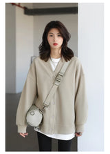 Women's Relaxed V-Neck Cotton-Blend Cardigan