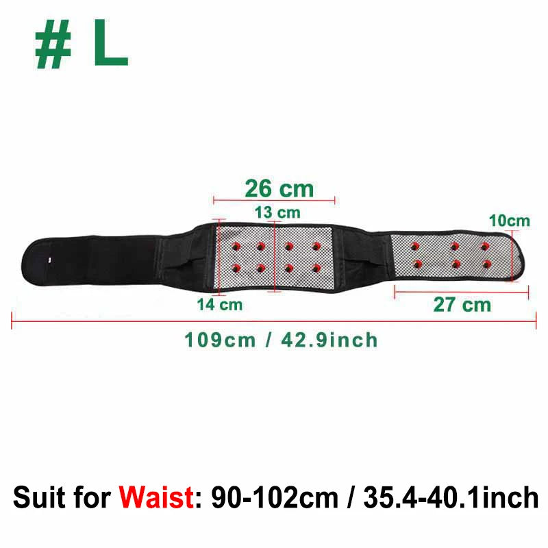 ComfortFit Adjustable Tourmaline Back Support & Lumbar Brace