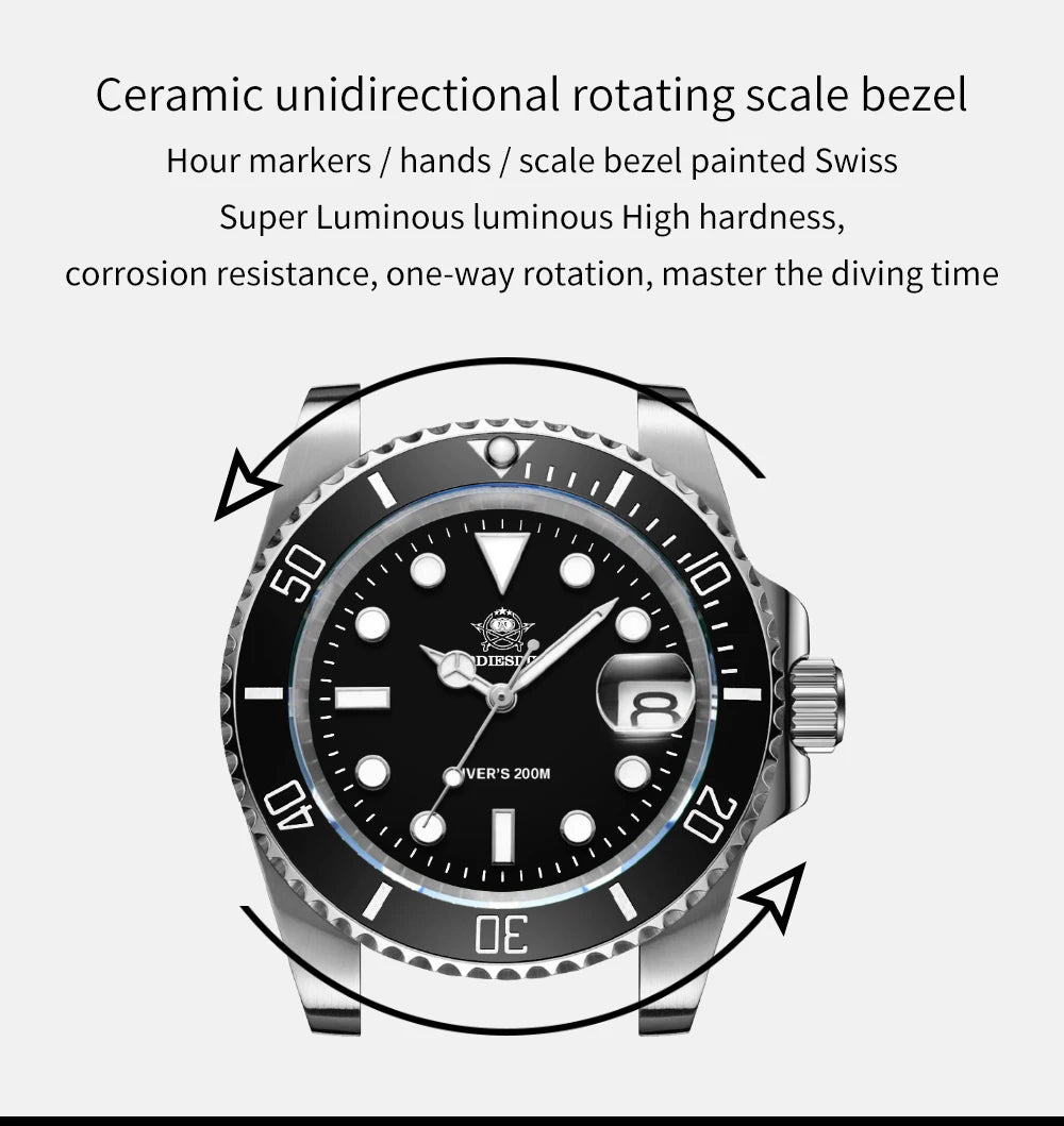 ADDIESDIVE H3 Ceramic Bezel Diver Watch | 200M | BGW9 Luminous