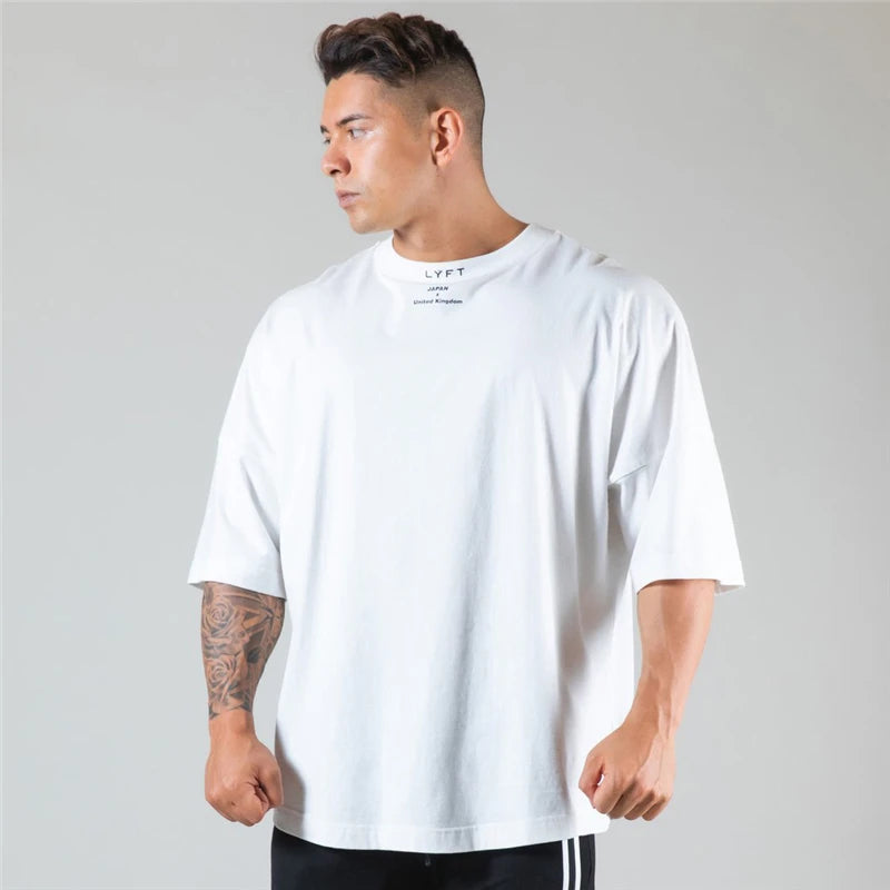 Men's Oversized Cotton Tee – Gym, Street & Everyday Style
