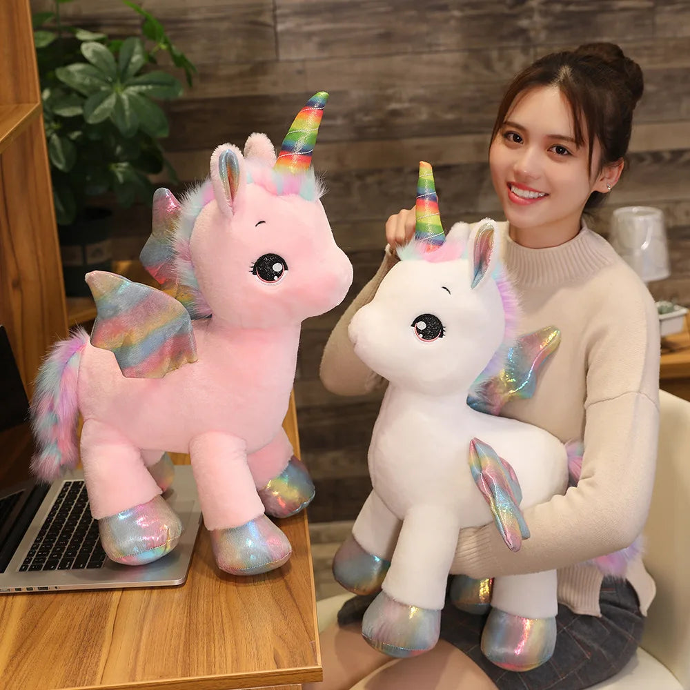 Nice Huggable Cute Unicorn Dream Rainbow Plush Toy High Quality Pink Horse Sweet Girl Home Decor Sleeping Pillow Gift For Kids