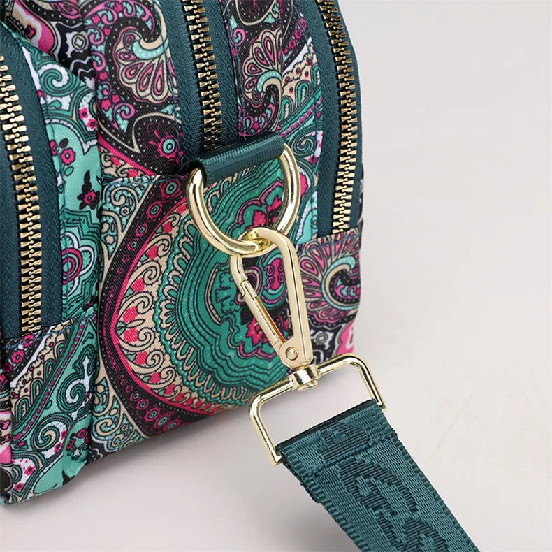 Women's Floral Nylon Crossbody Shoulder Bag