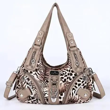 Vintage Bag Women Handbags Brown Leopard Shoulder Bag Top-handle Handbag Fashion Satchel Dumpling Shoulder Bag Tote Hobos
