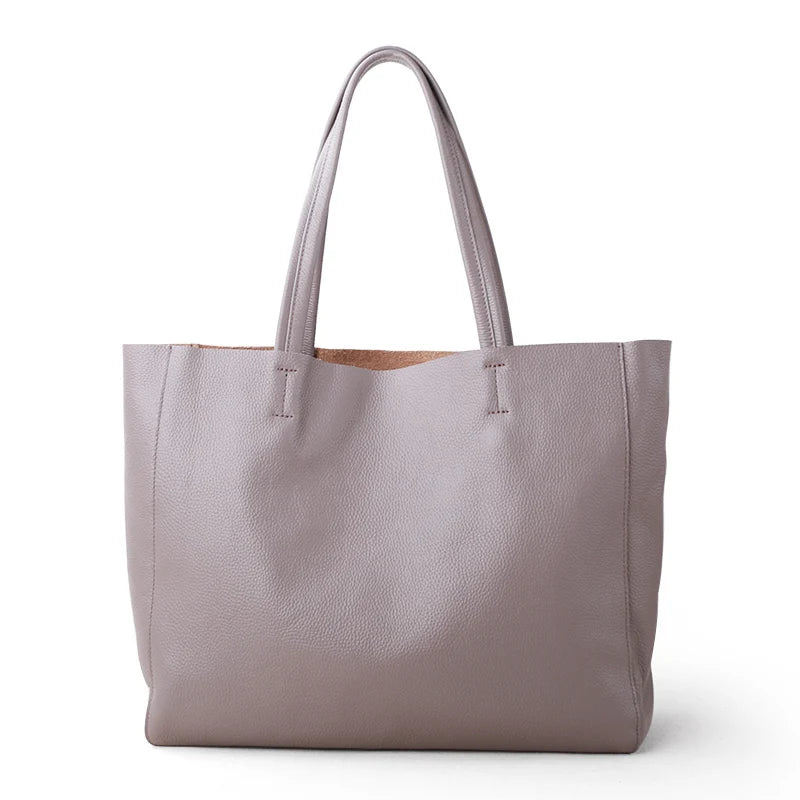 Bag Women 2022 New Summer Genuine Leather Tote Female Casual Fashion Simple Underarm Shoulder Bag Large Capacity Shopper Handbag