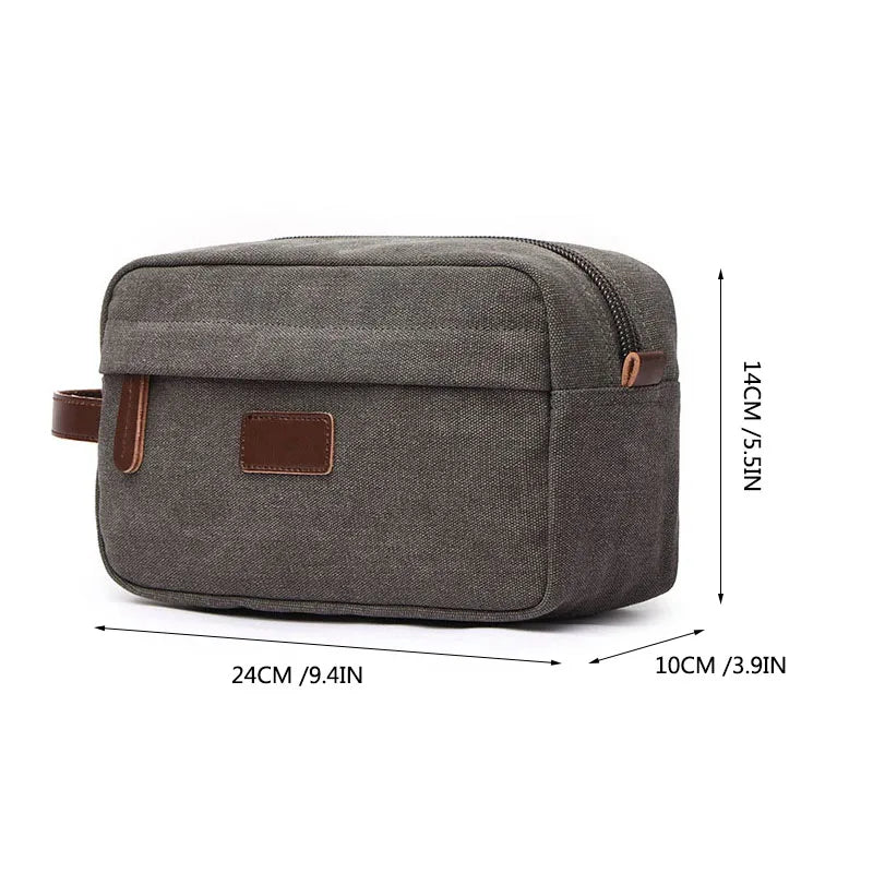 Men's Canvas Travel Wash Toiletry Bag Women Cosmetic Makeup Beauty Necessaries Bag Waterproof Dopp Kit Shaving Organizer Handbag