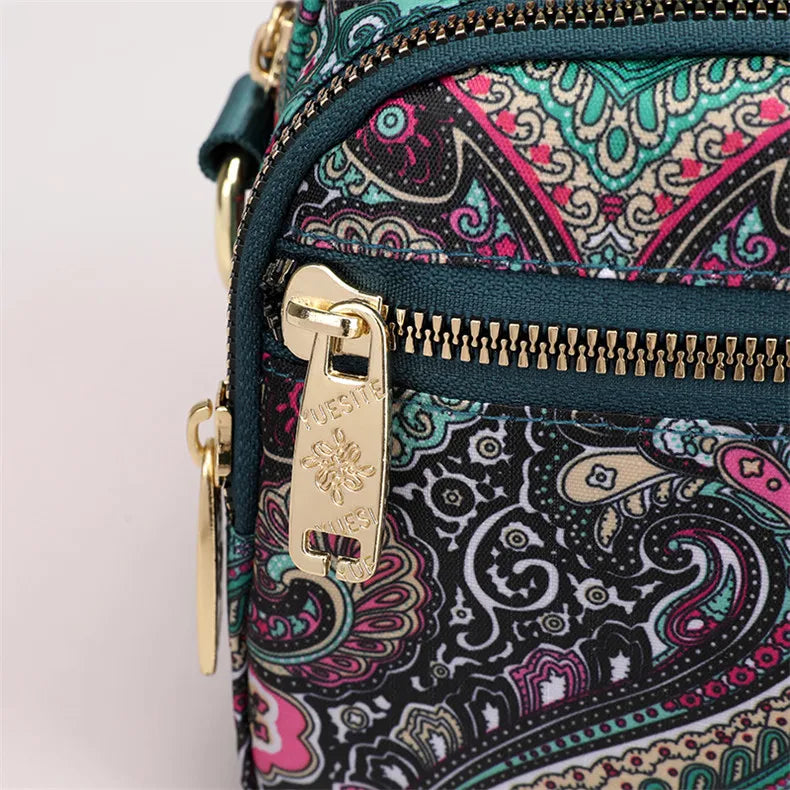 Women's Floral Nylon Crossbody Shoulder Bag