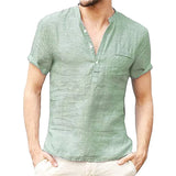 Men's Cotton Linen Short Sleeve T-Shirt