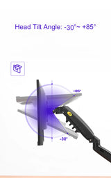 NB NORTH BAYOU F80 A5 Desktop Gas Spring 17-30" LCD LED Monitor Holder Mount Arm Full Motion Display Stand Loading 2-9 Kgs