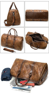 WESTAL Men's Travel Bags Hand Luggage Genuine Leather Duffle Bags Leather Luggage Travel Bag Suitcases Handbags big/Weekend Bag