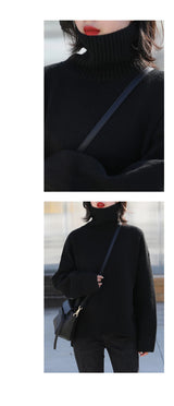 Women's Relaxed Mock Neck Knit Sweater