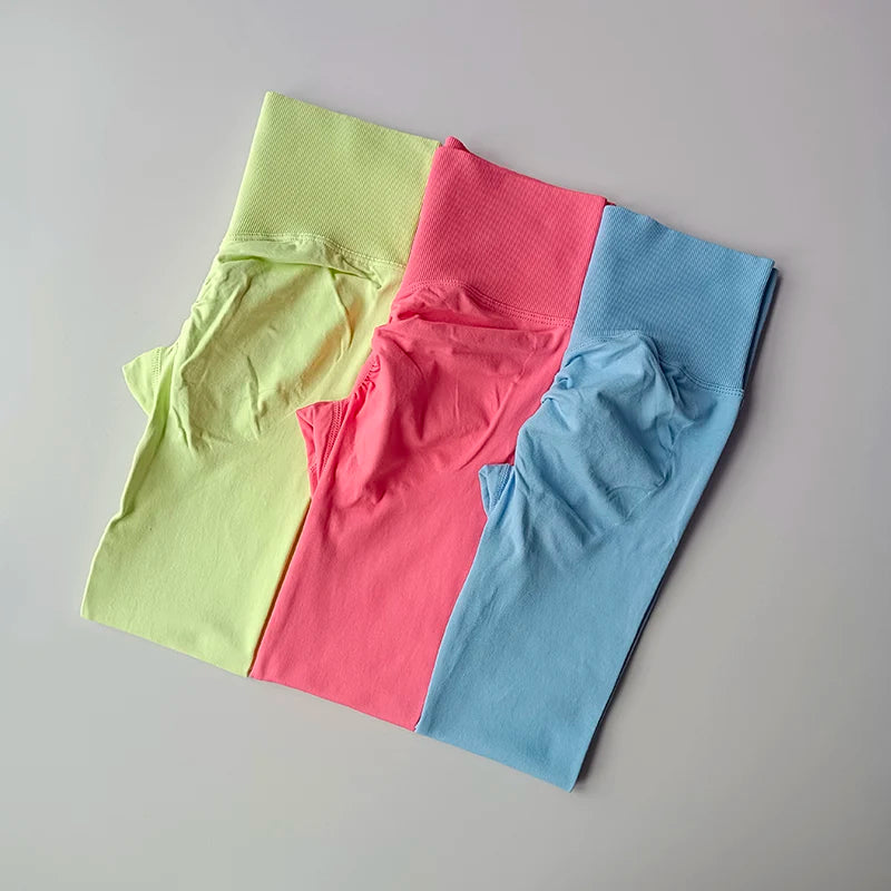 High-Waist Seamless Yoga Leggings – USA-Made Push-Up Fitness & Gym Tights