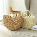 Women's Handmade Straw Tote Bag – Bohemian Beach Weave